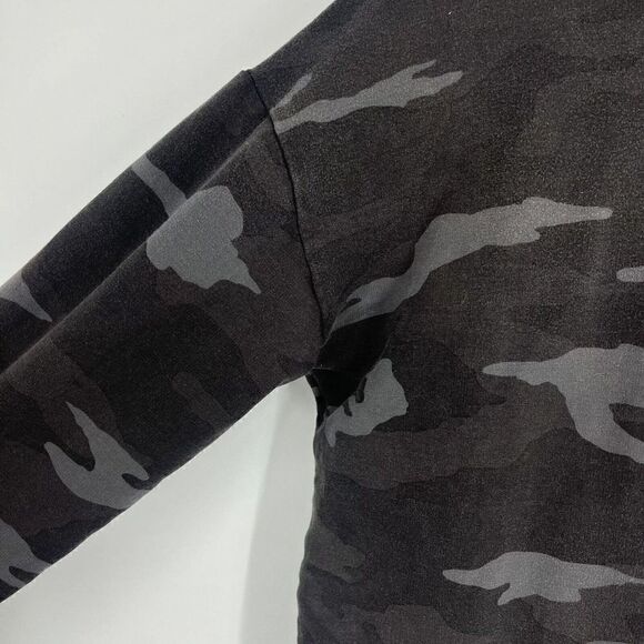 Athleta Sweatshirt Size Small Womens Black Gray Studio To Street Camo Shirt Top - Picture 3 of 8